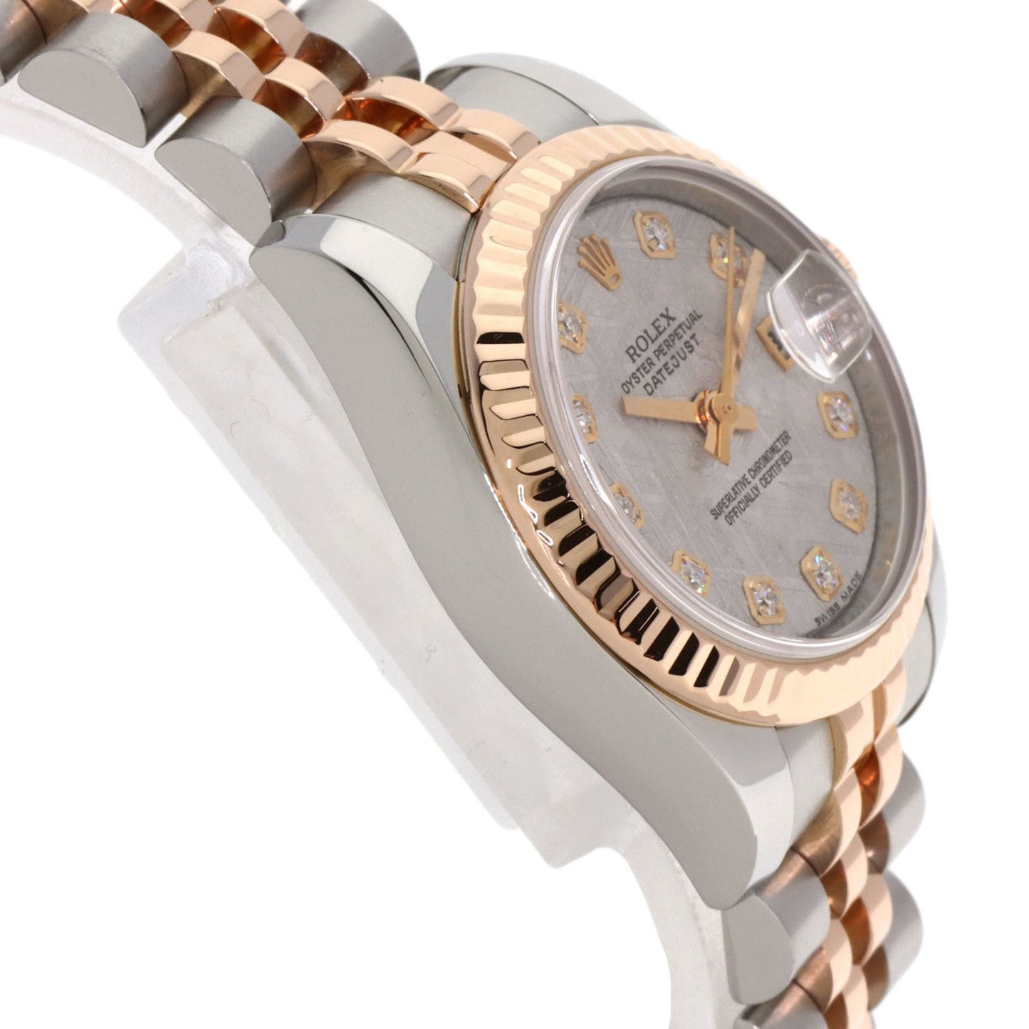 Rolex 179171G Datejust 10P Diamond Watch in Stainless Steel and 18K Everose Gold for Women