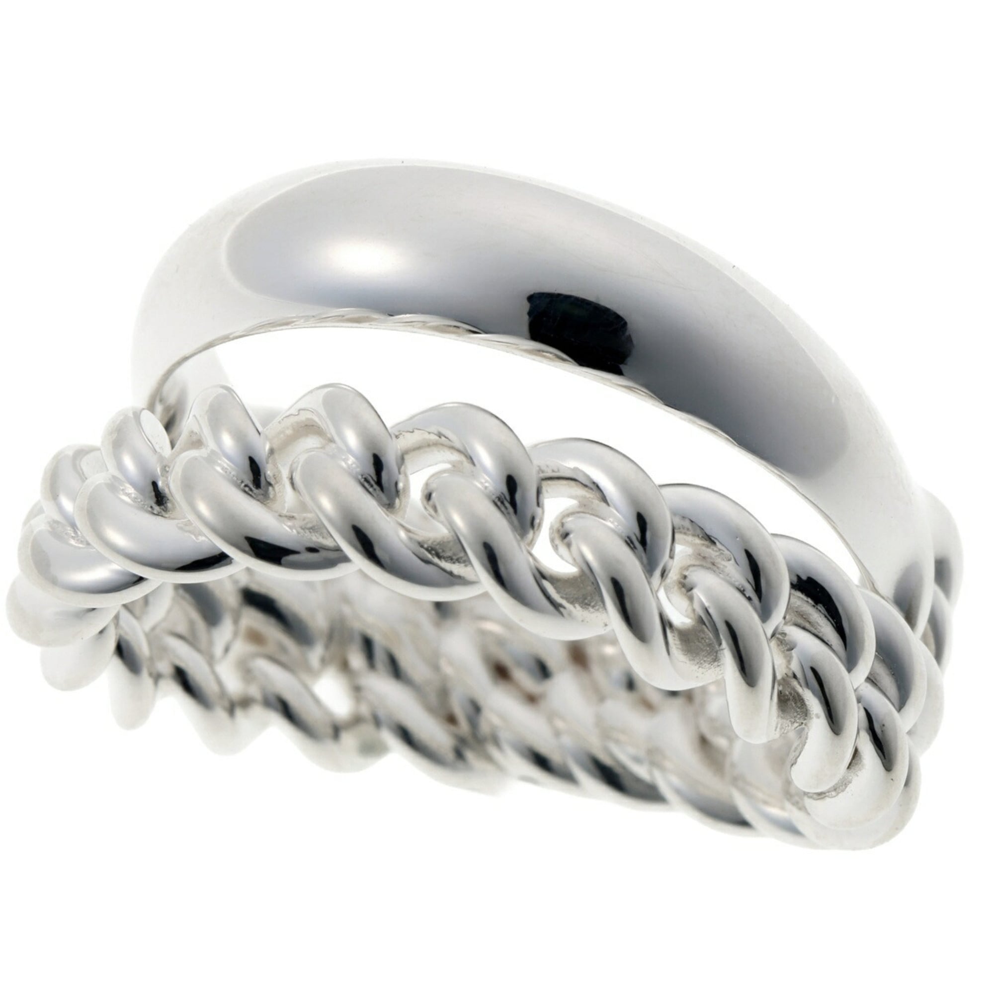 Hermes Boucles Sellier Inflexible Ring, Ag925 Silver — Like New