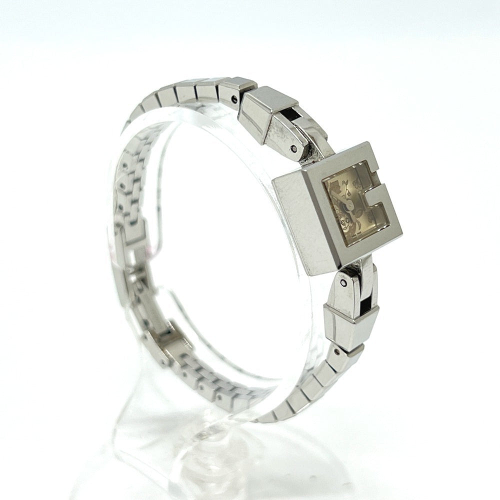 GUCCI 102 G Mini Square Chain Quartz Watch, Stainless Steel, Women's, Silver — Good
