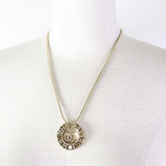 CHANEL Y22X MADEMOISELLE Rhinestone Coco Mark Necklace Pendant Gold with Box for Women — Like New
