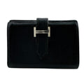 HERMES Bearn Card Case Wallet Black Unisex