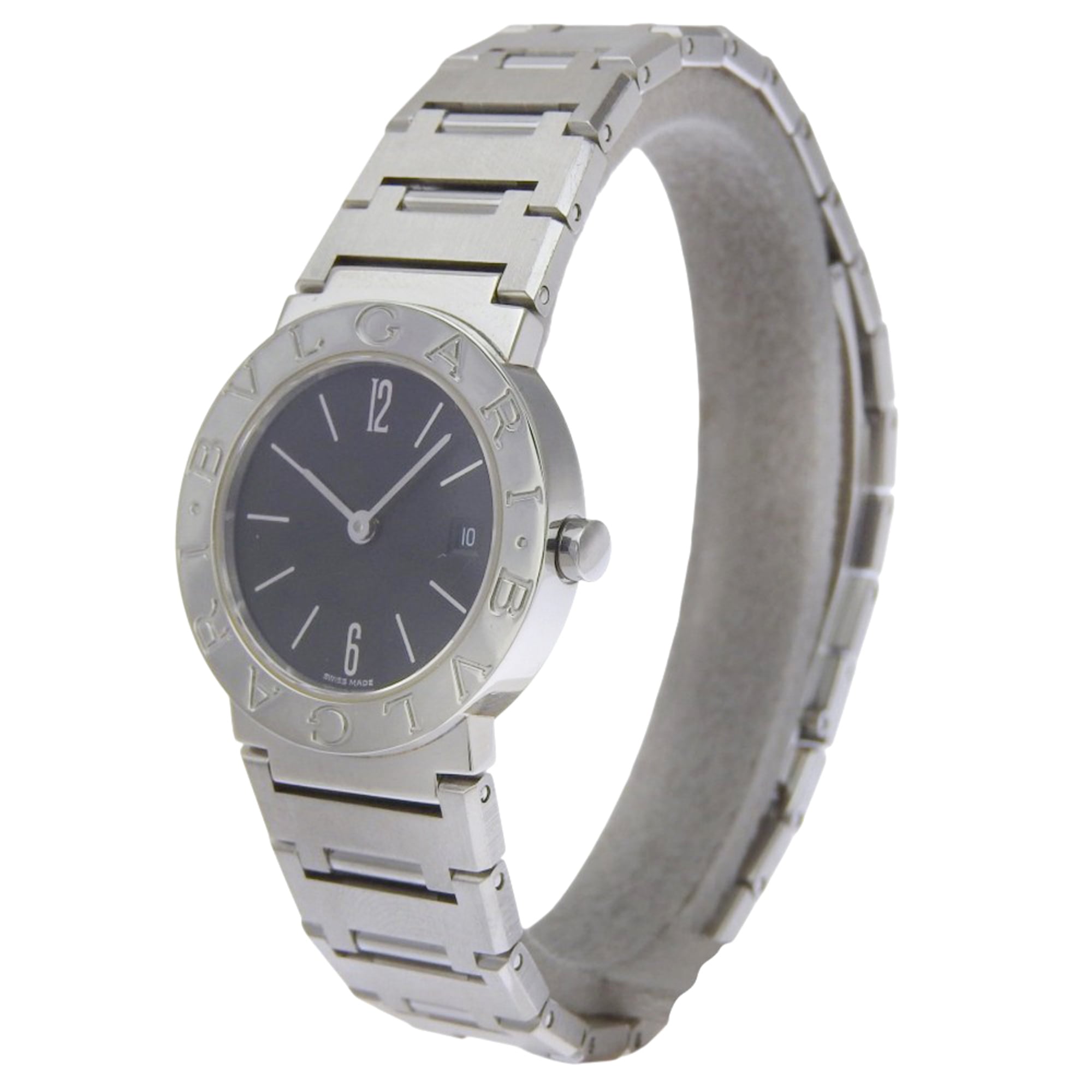 Bvlgari Watch BB26SS Stainless Steel Quartz Analog Display Black Dial Women's — Good