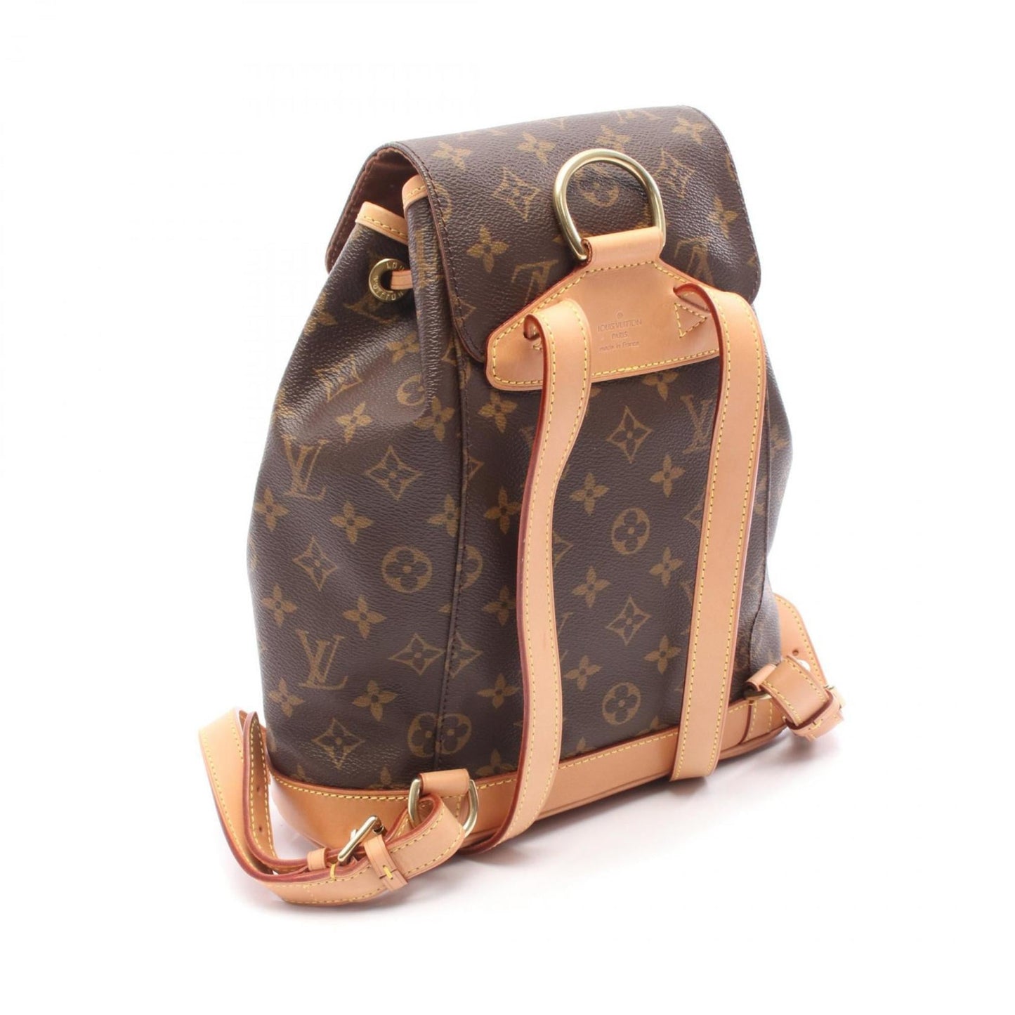 Louis Vuitton Montsouris MM Monogram Backpack, Coated Canvas and Leather, Brown, M51136, Women's