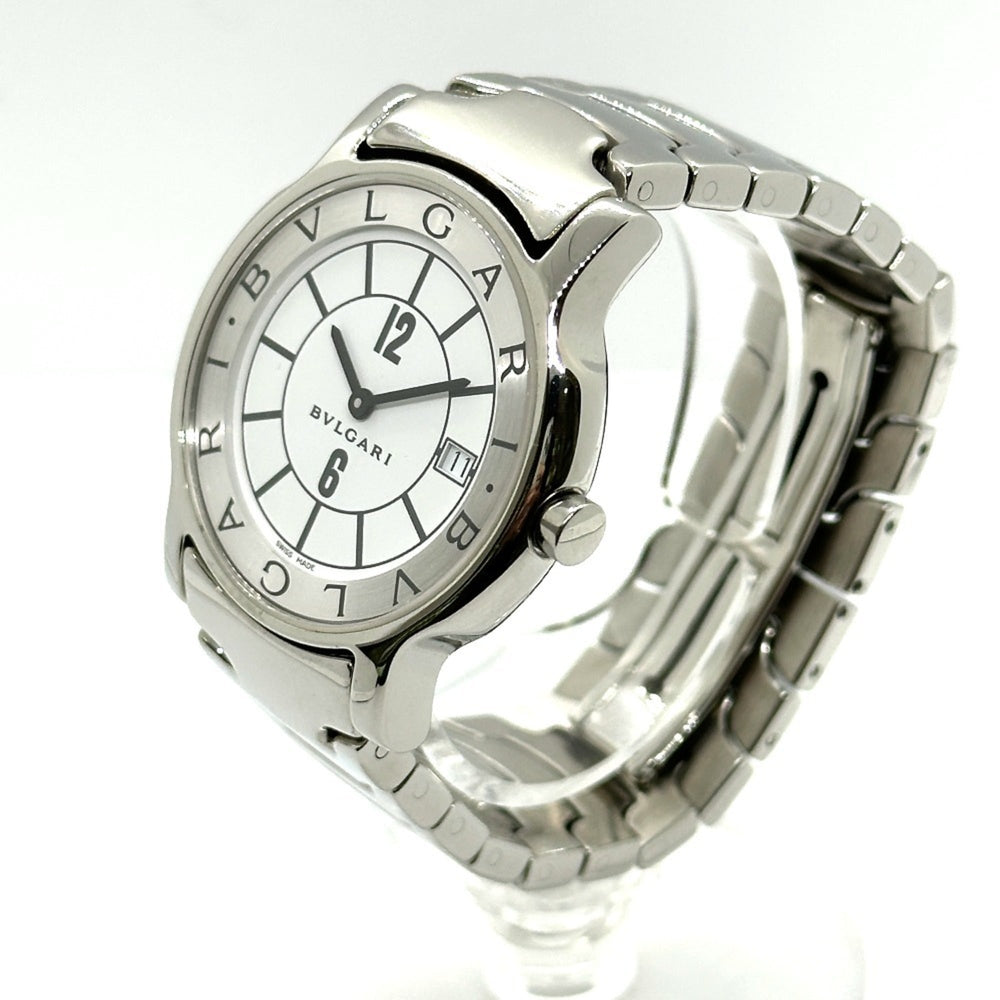 BVLGARI ST35S Solotempo Quartz Date Watch, Stainless Steel, Men's, Silver — Good