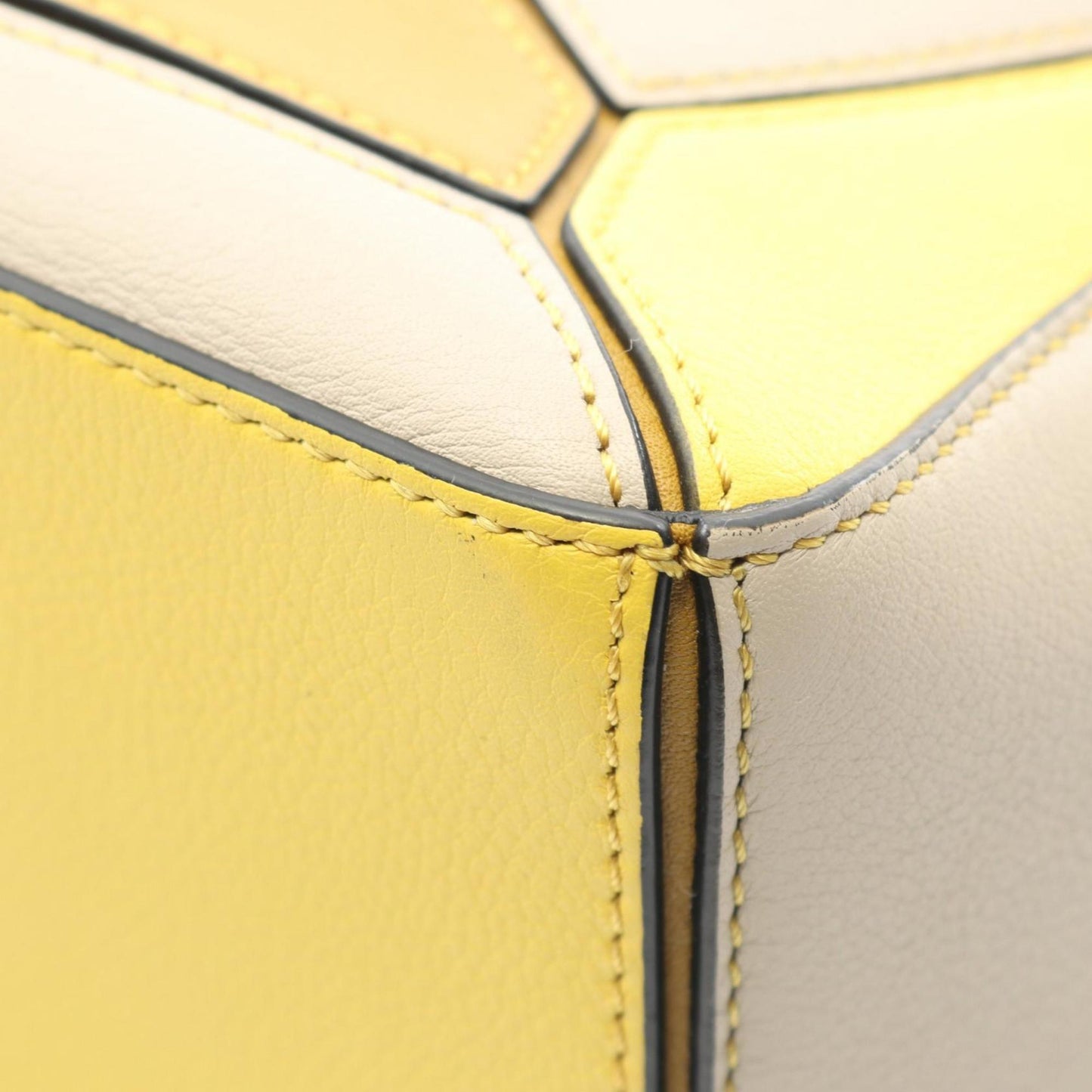 LOEWE Puzzle Bag, small handbag, leather, women's, brown, yellow, beige