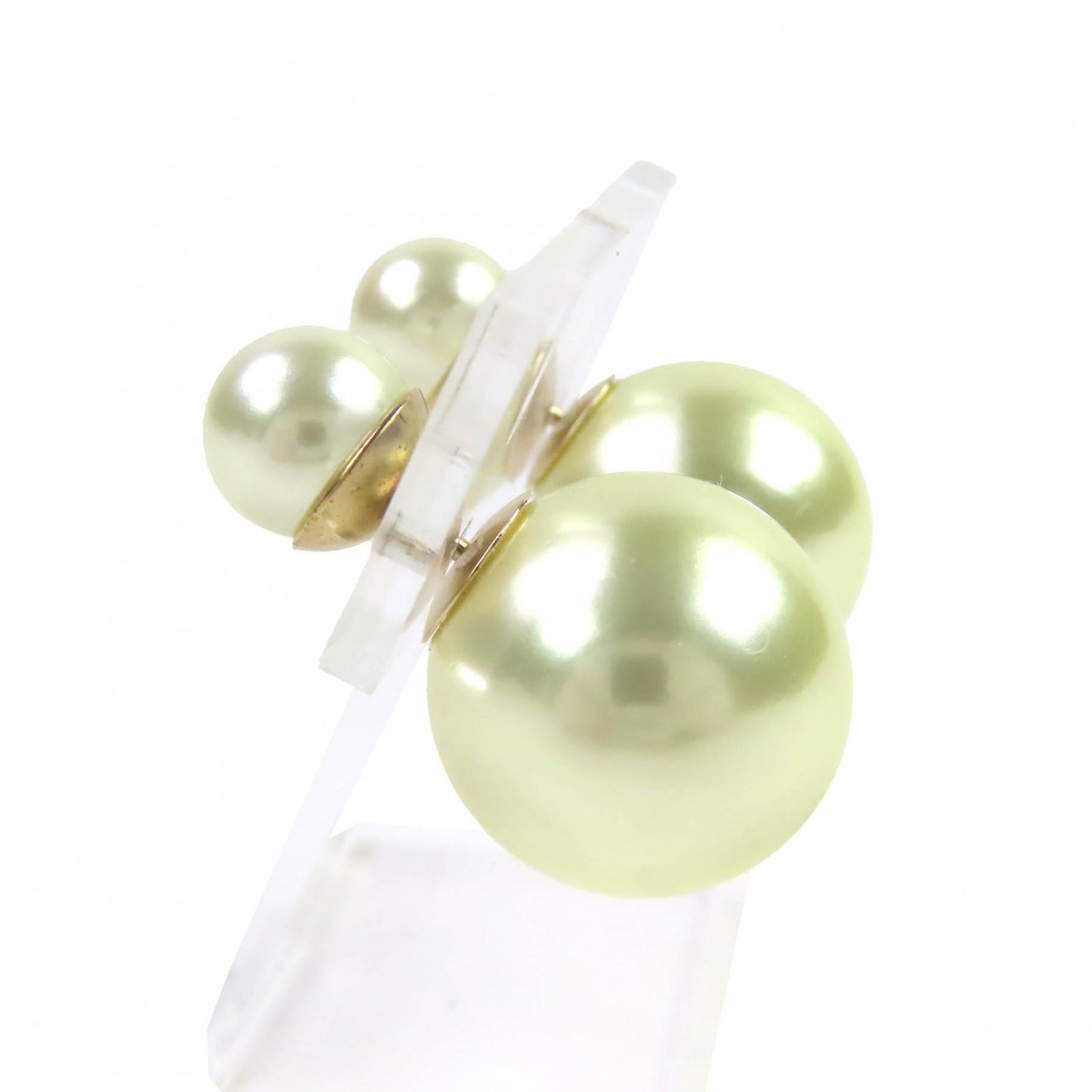 Christian Dior DIOR E0078MIDRS Tribales Faux Pearl Earrings for Women, White and Gold, Box Dust Bag Included