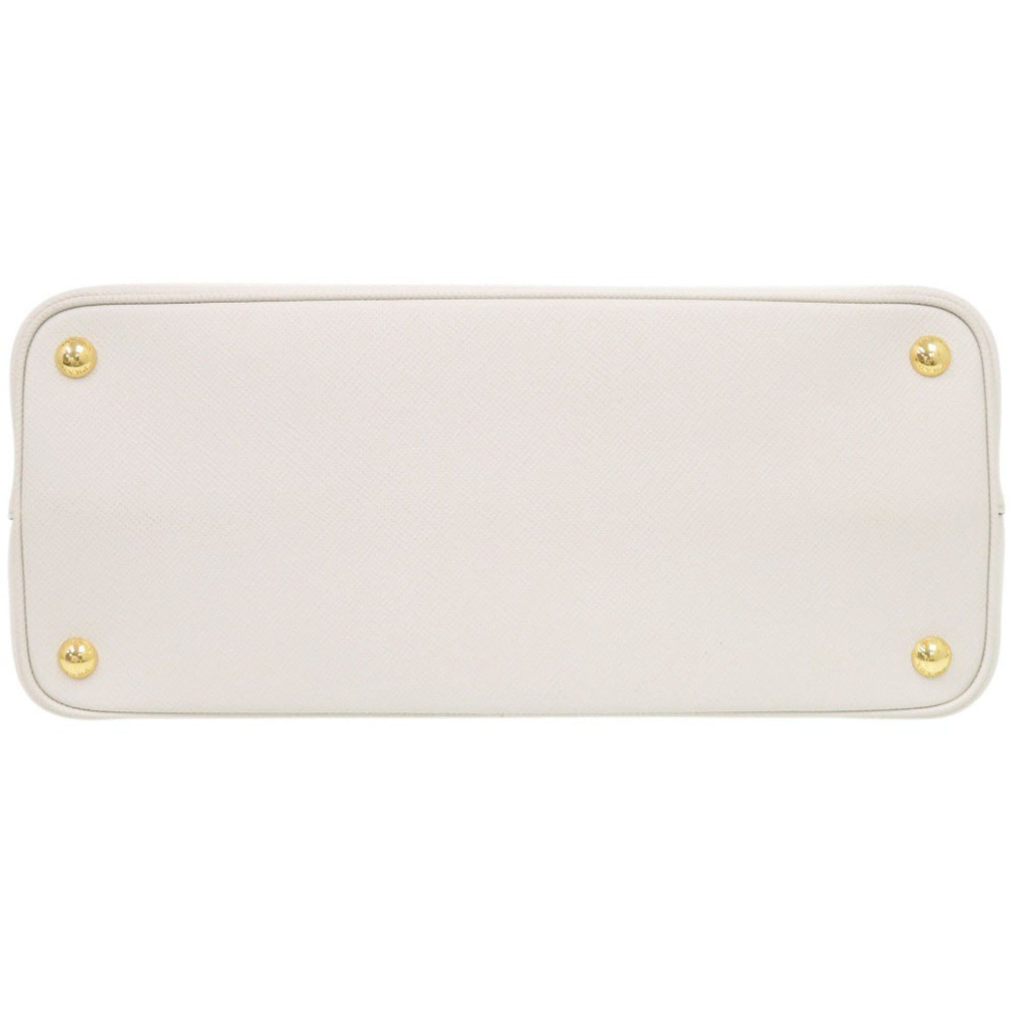 Prada 2-Way Saffiano Triangle 1BG775 Leather Ivory Handbag 0936PRADA — Like New