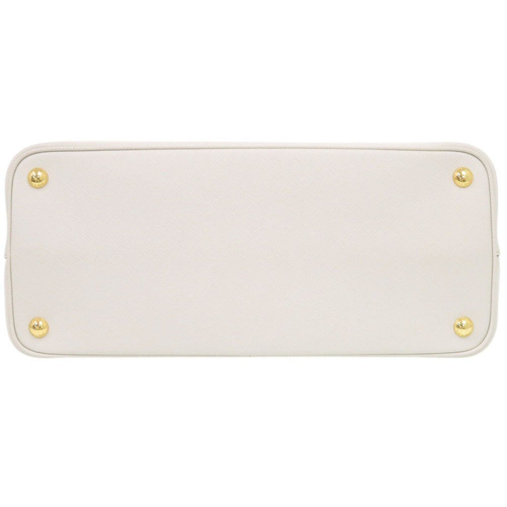 Prada 2-Way Saffiano Triangle 1BG775 Leather Ivory Handbag 0936PRADA — Like New