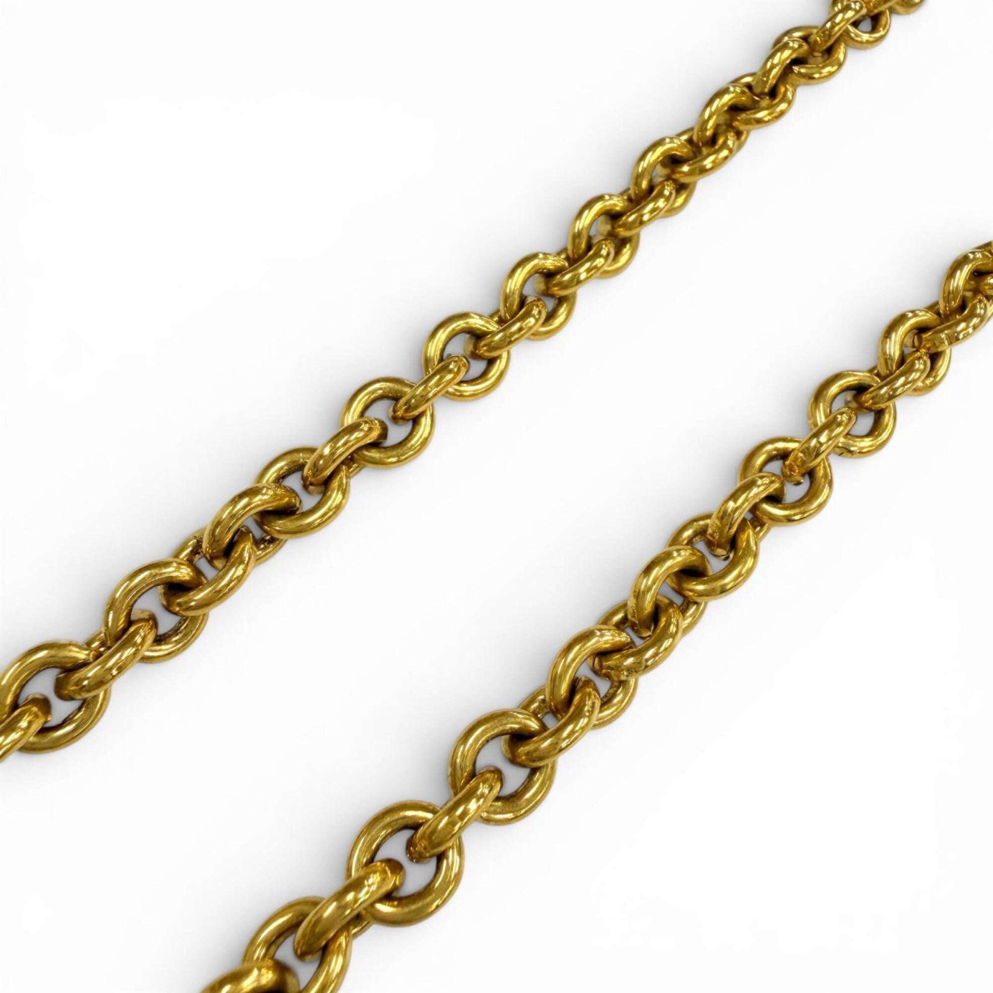 CHANEL Vintage 94P 1994 Coco Mark Chain Necklace Pendant Gold Made in France Women's Men's — Like New