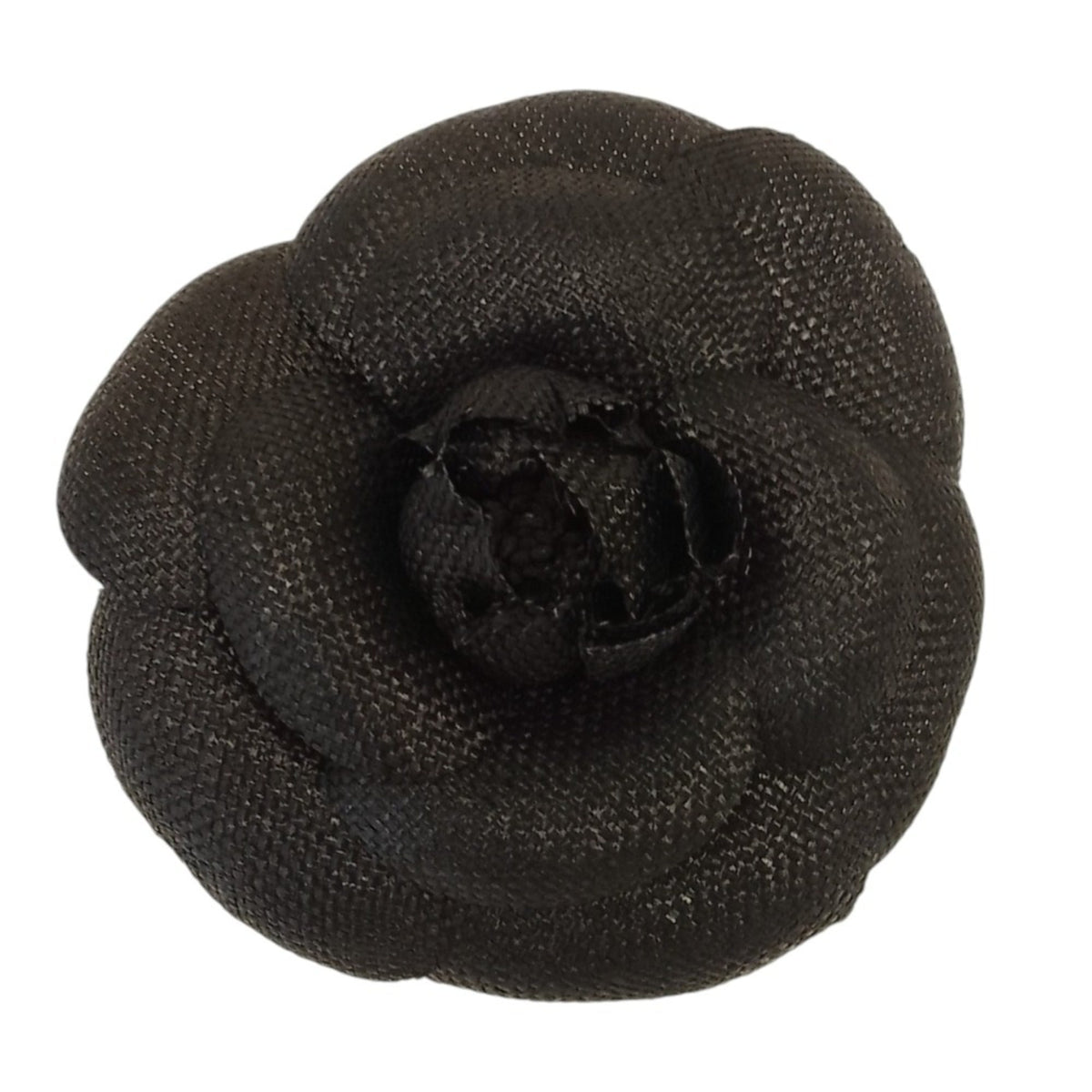 CHANEL Chanel Canvas Camellia Corsage Pin Brooch Black Women's — Like New