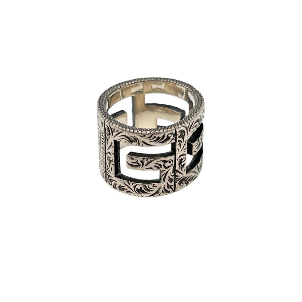 Gucci Square G Arabesque Ring in Sterling Silver for Men