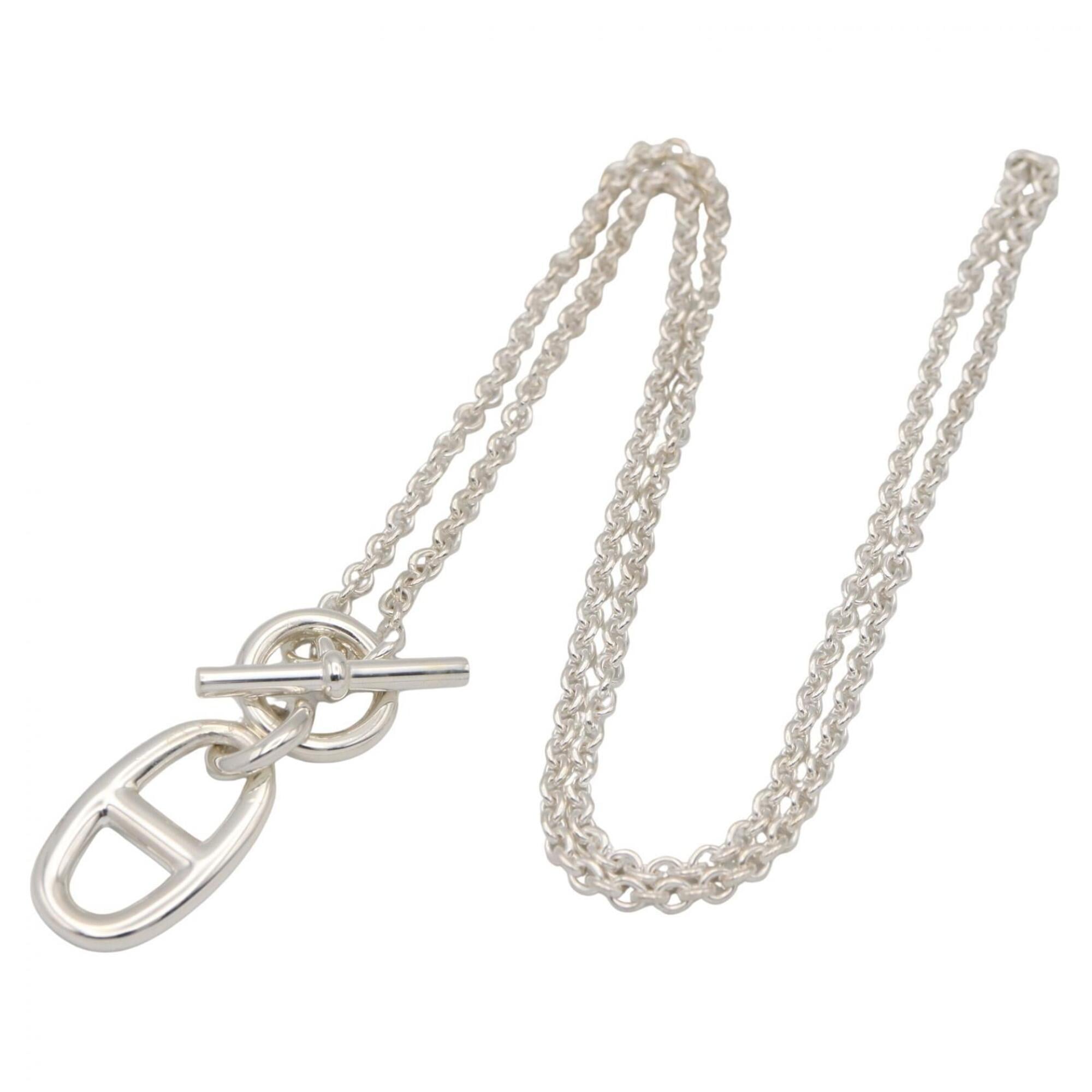 Hermes Chaine d'Ancre Amulette Necklace, Sterling Silver 925, Tone, 9.8g — Like New