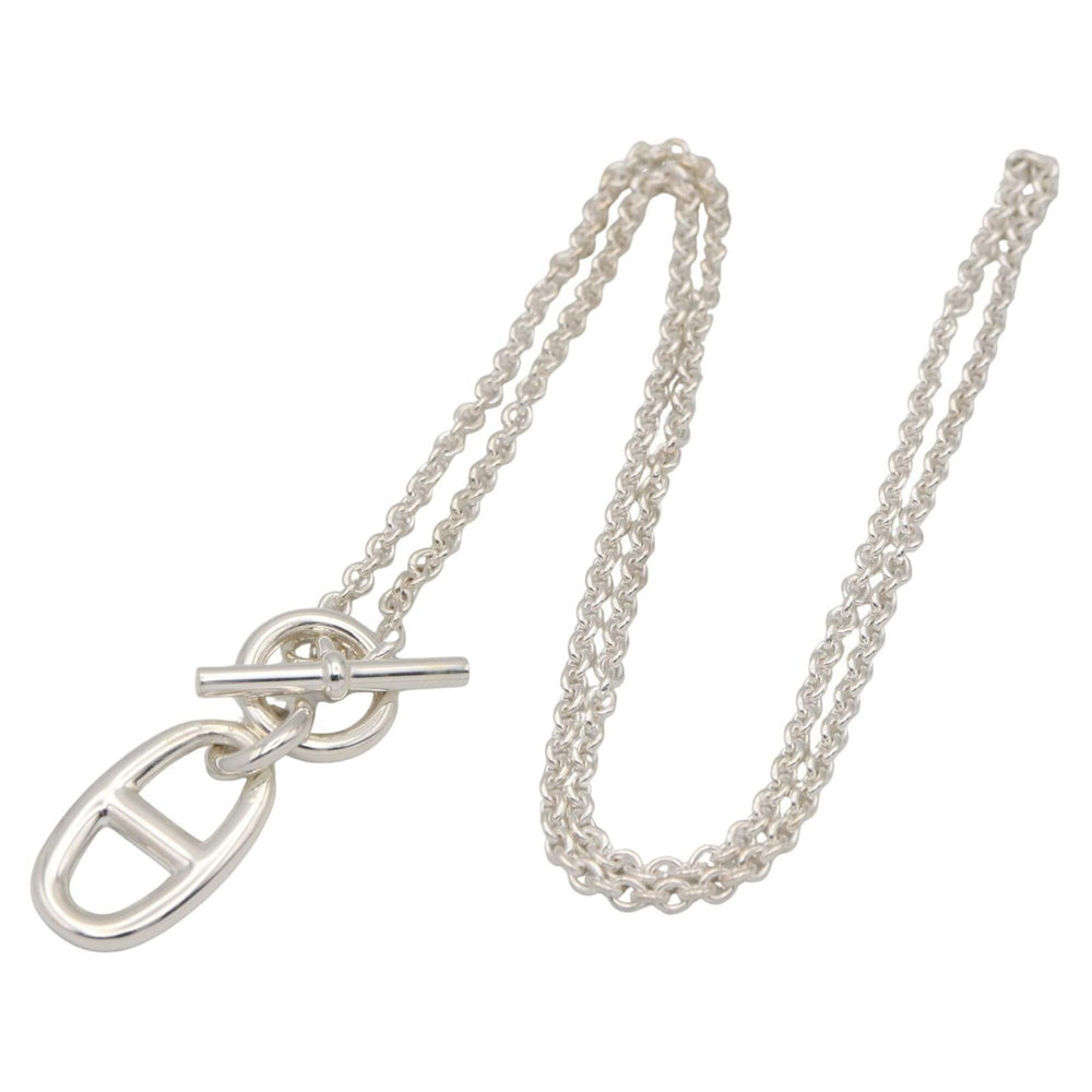 Hermes Chaine d'Ancre Amulette Necklace, Sterling Silver 925, Tone, 9.8g — Like New