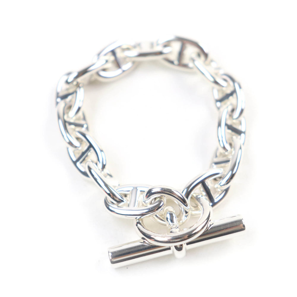 HERMES Chaine d'Ancre MM 925 14-link bracelet, silver, with box, made in France, weight 54.87g, for women — Like New