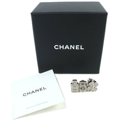 CHANEL A22P Coco Mark Icon Rhinestone No. 5 Clover Bottle Pins/Brooch Set of 3, Silver, with Box, Made in France, Women's — Like New