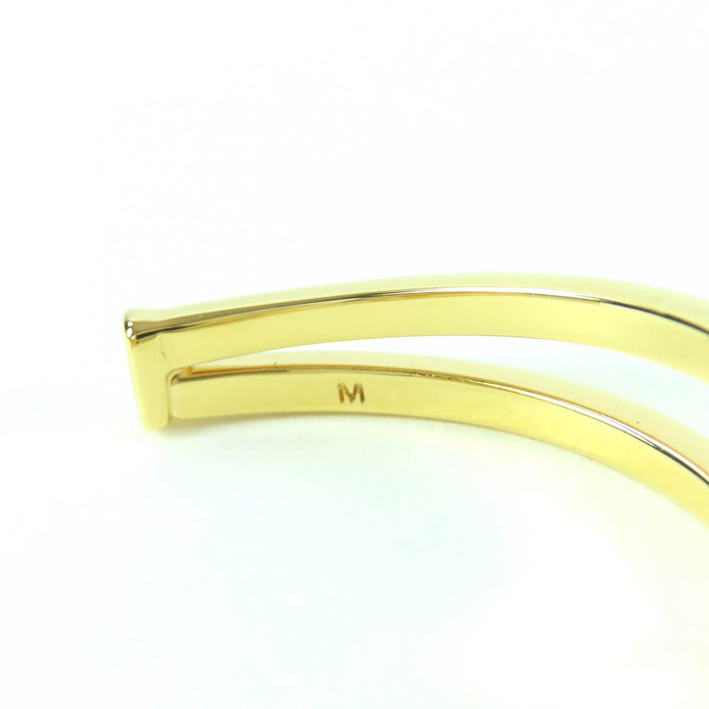 FENDI First FF motif rhinestone bangle bracelet, size M, gold, with box, made in Italy, women's — Like New