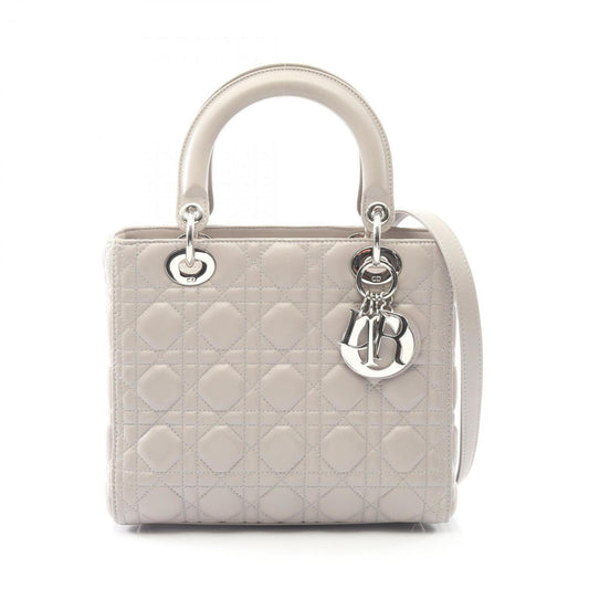 Christian Dior Dior Lady Cannage handbag, leather, women's, gray
