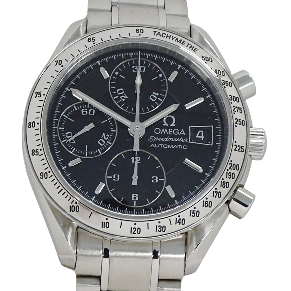 Omega Speedmaster 3513.50 Men's Watch, Brand Name, Date, Chronograph, Automatic, Stainless Steel (SS), Silver, Black — Good