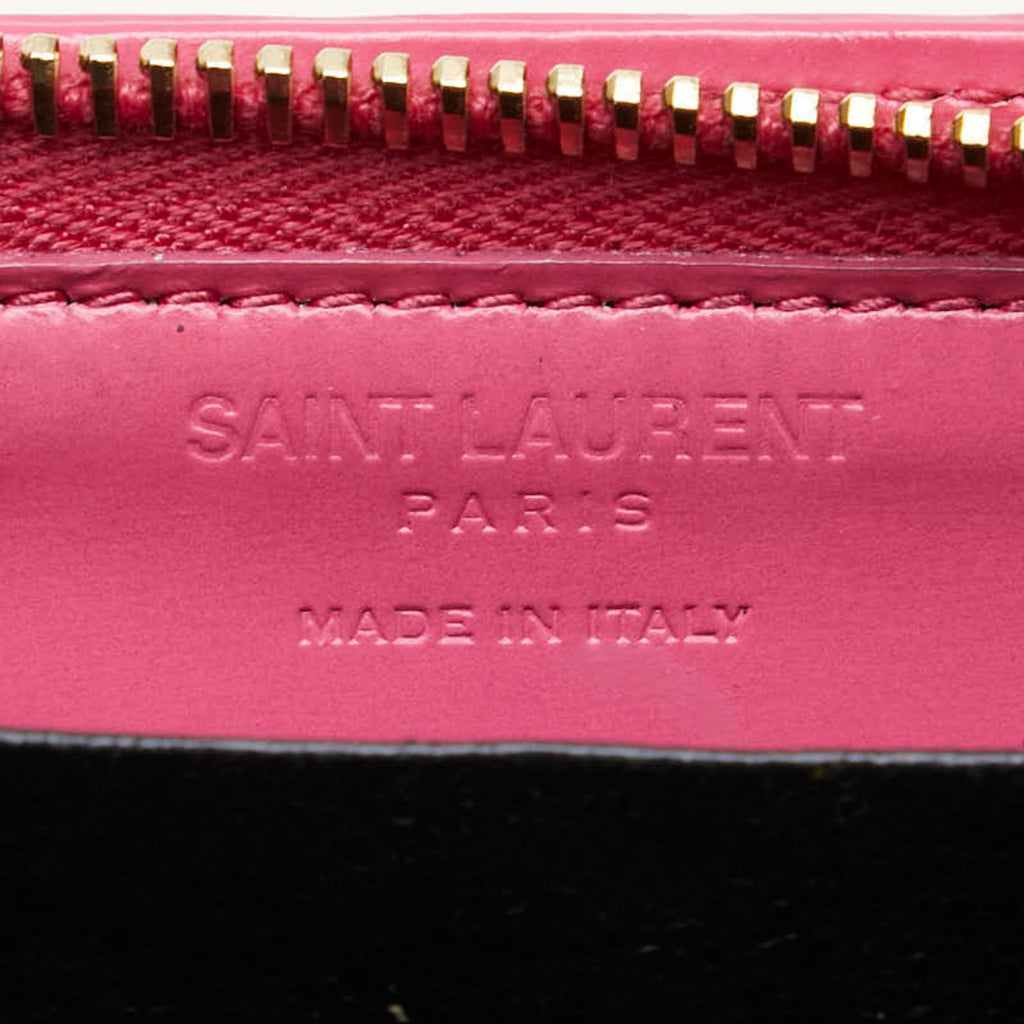 Saint Laurent Round Coin Case 326598 Pink Leather Women's SAINT LAURENT