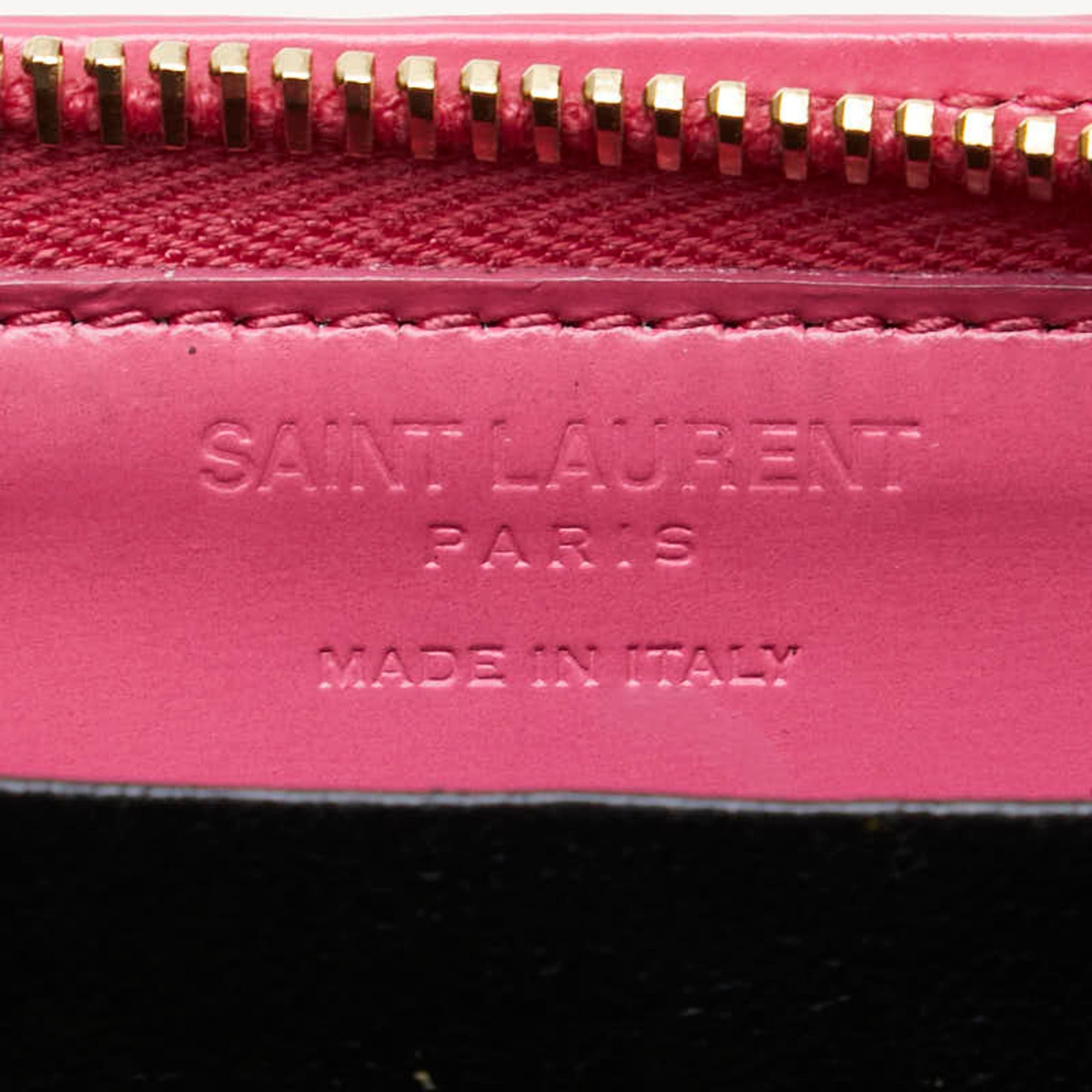 Saint Laurent Round Coin Case 326598 Pink Leather Women's SAINT LAURENT