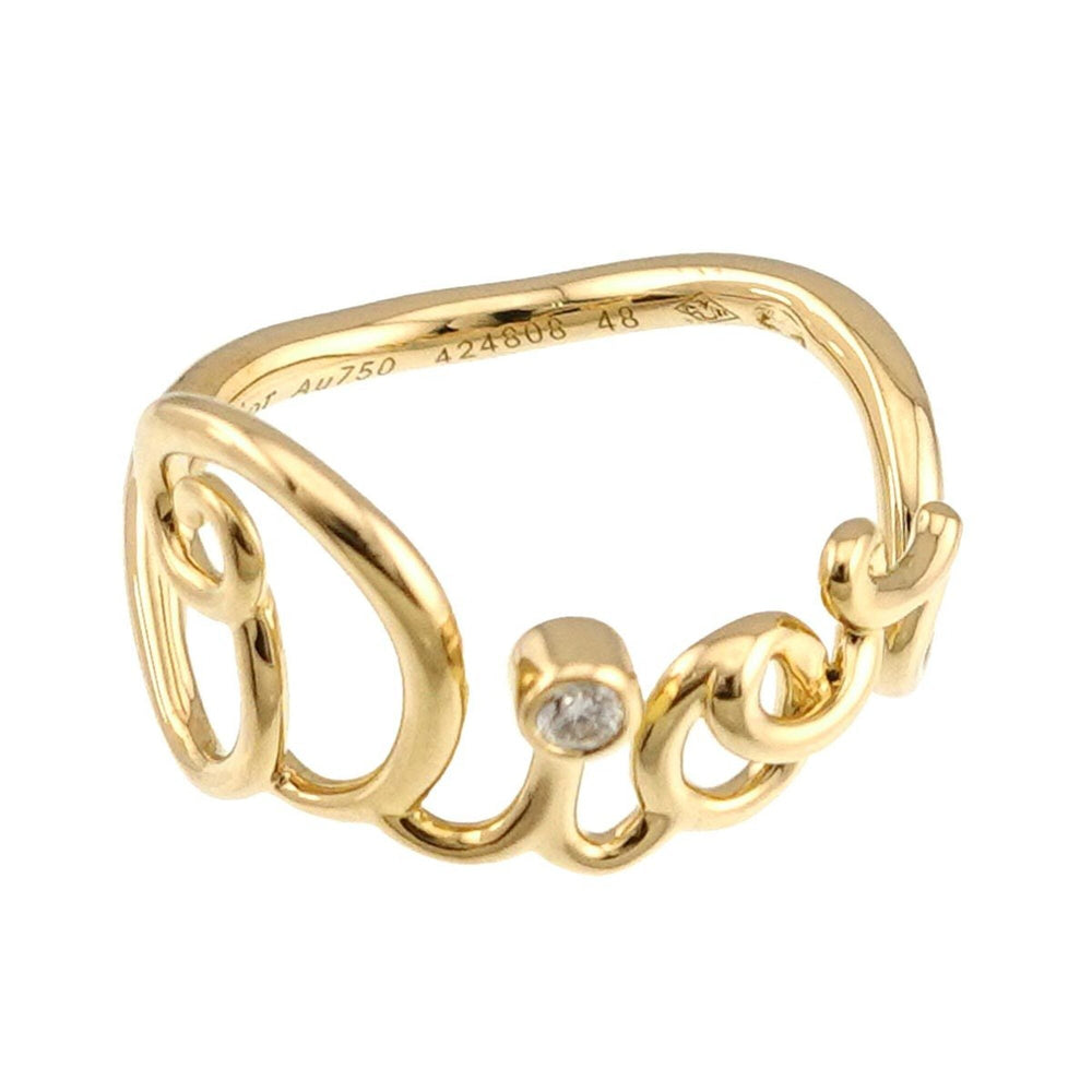 Christian Dior Amour #48 Diamond Ring, 18K Yellow Gold 750 — Like New