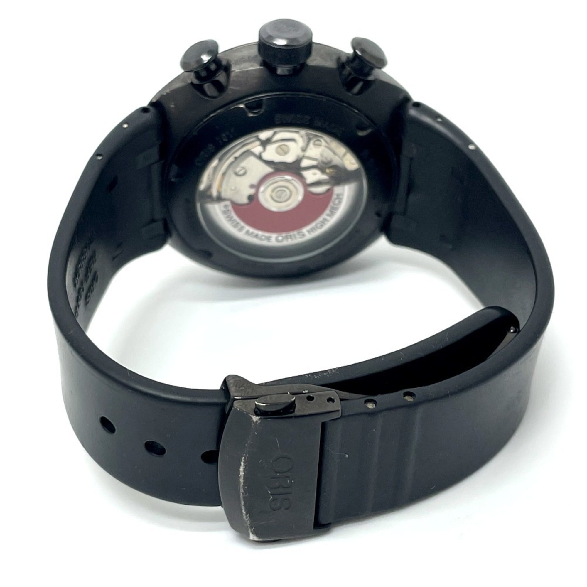 ORIS 7611 Chronograph TT3 CHRONOGRAPH BLACK Automatic Watch with Titanium/Rubber Strap, Men's, Black — Good