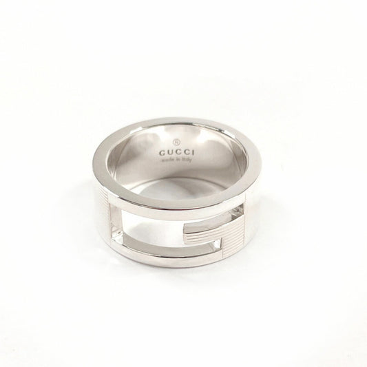 GUCCI Branded Cutout G Ring, 925 Sterling Silver, Size 8.5, Women's