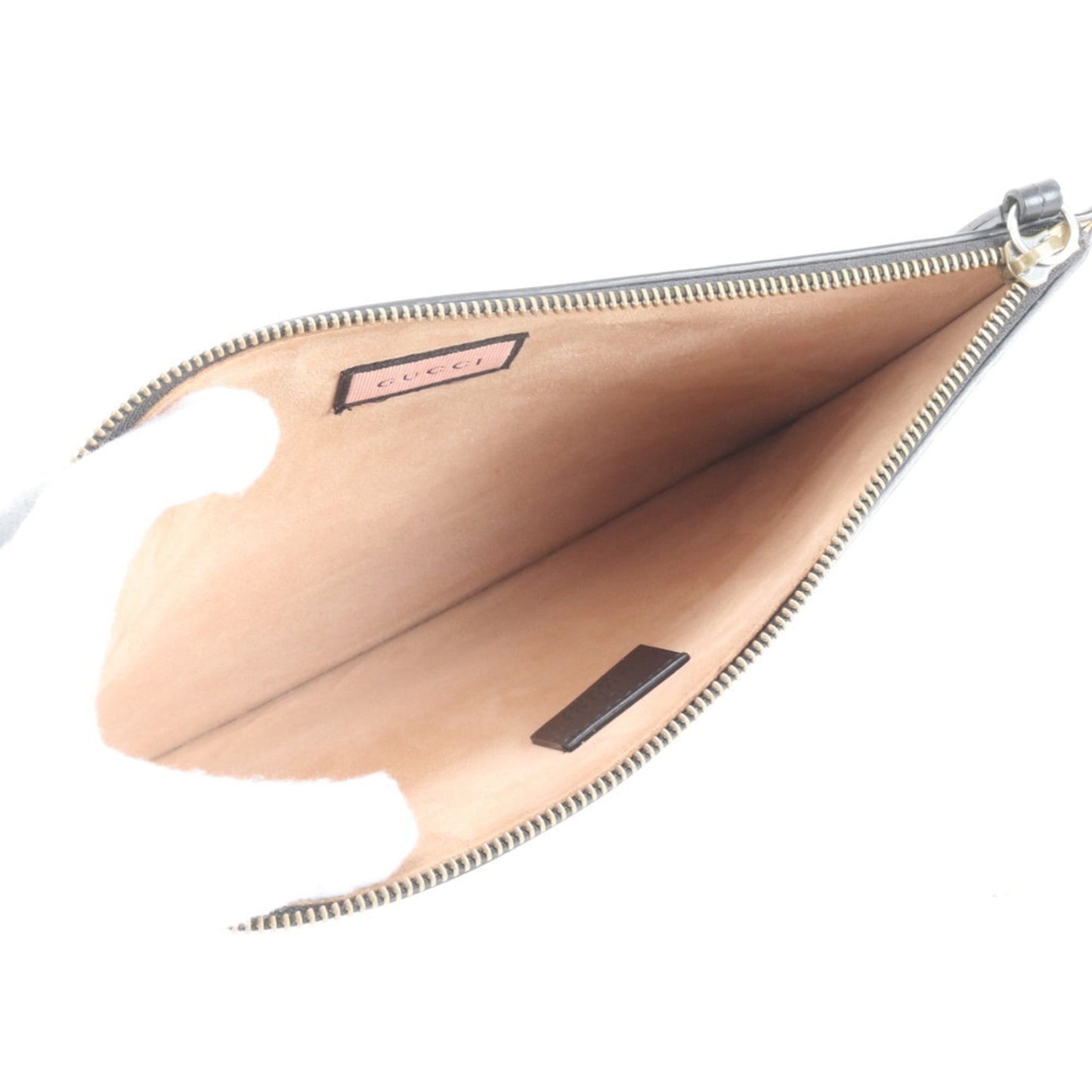 Gucci Ghost Leather Clutch Bag 445597 Pouch Black Men's