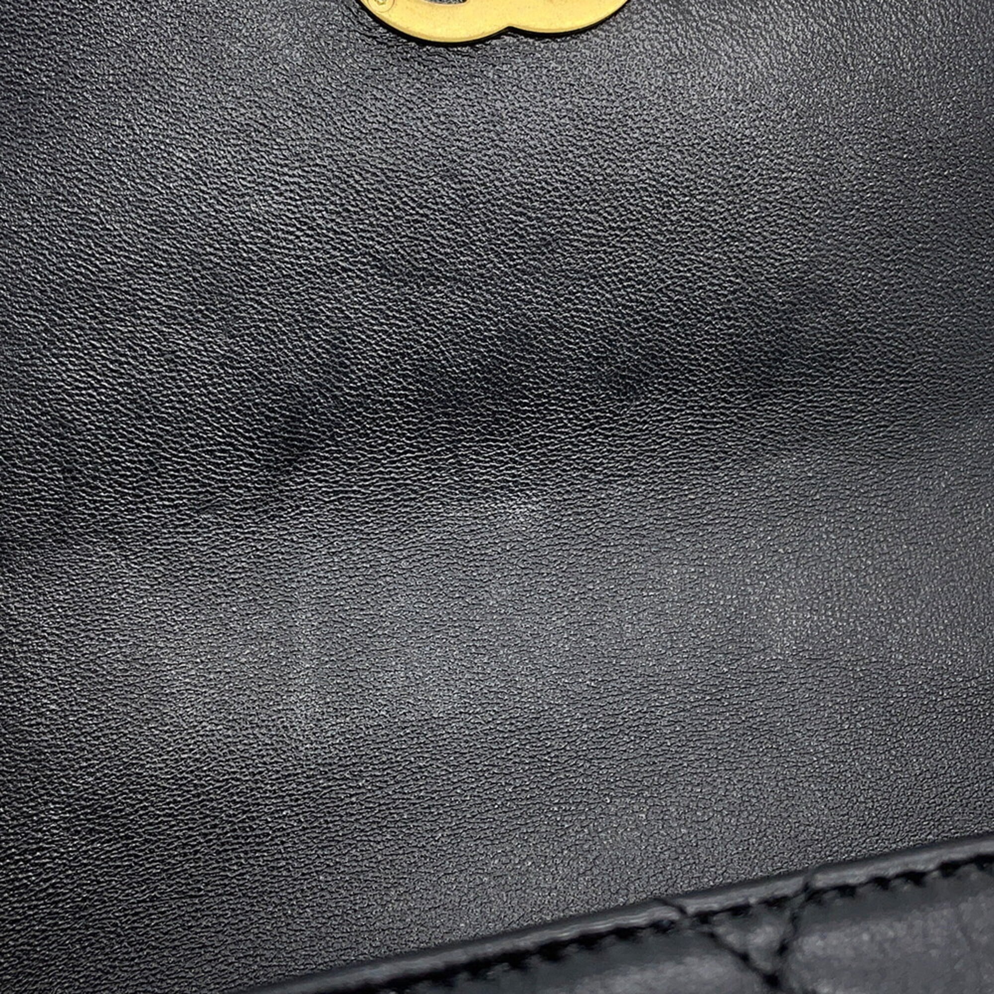 Chanel Chain Shoulder Bag Matelassé Mini Flap Coco Mark Lambskin AS4862 CHANEL Handbag Black Women's — Like New