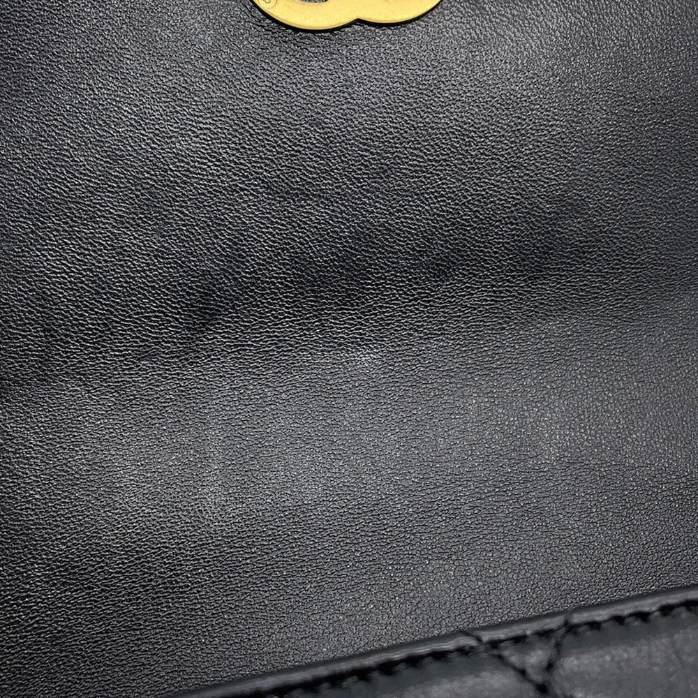 Chanel Chain Shoulder Bag Matelassé Mini Flap Coco Mark Lambskin AS4862 CHANEL Handbag Black Women's — Like New