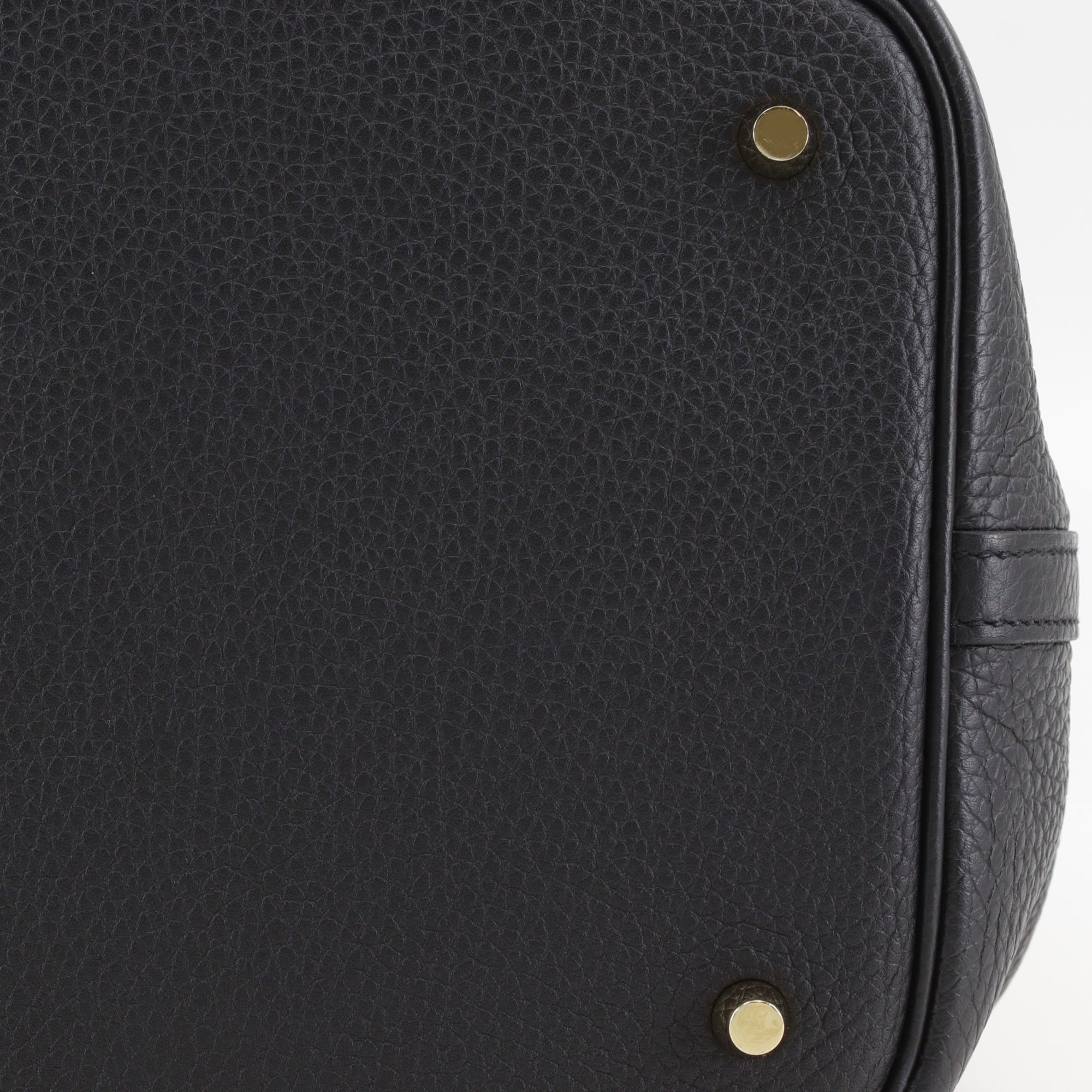 Hermes Picotin Lock 22 MM Handbag, Taurillon Clemence Leather, 2022 Model, Black, U-shaped Belt Buckle, Women's — Like New
