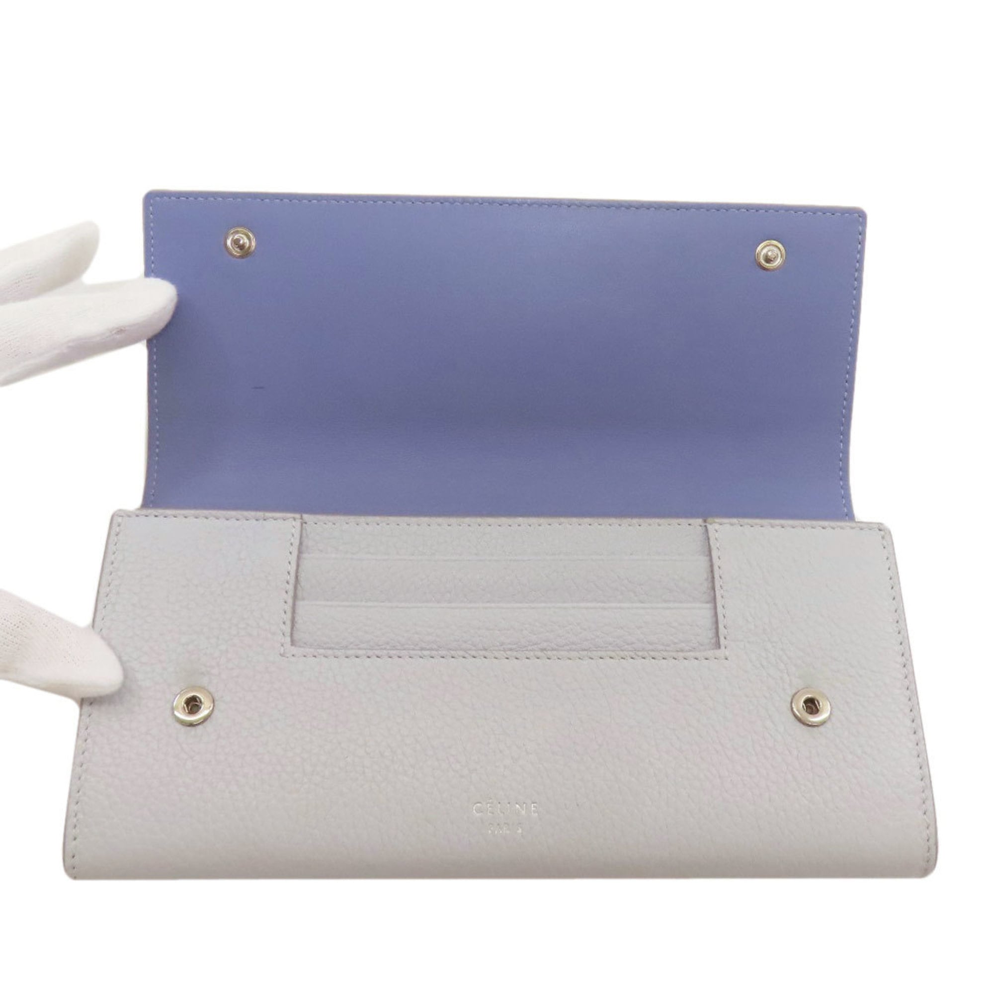 Celine logo long wallet leather women's CELINE