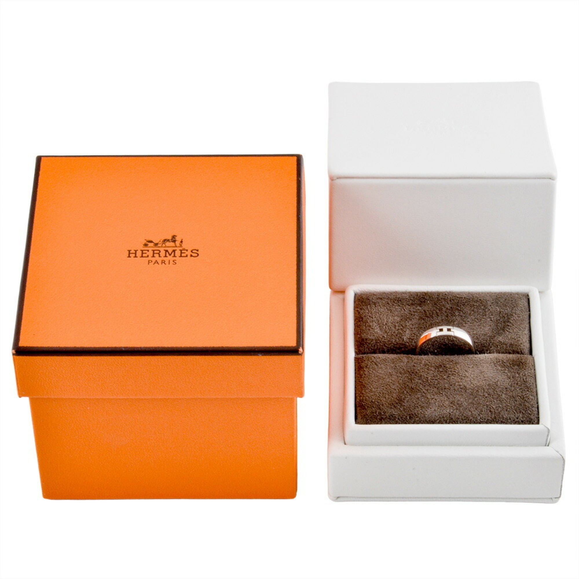 Hermes Hermès Ever Hercules Ring #47 18KWG 3.2g White Gold Women's — Like New