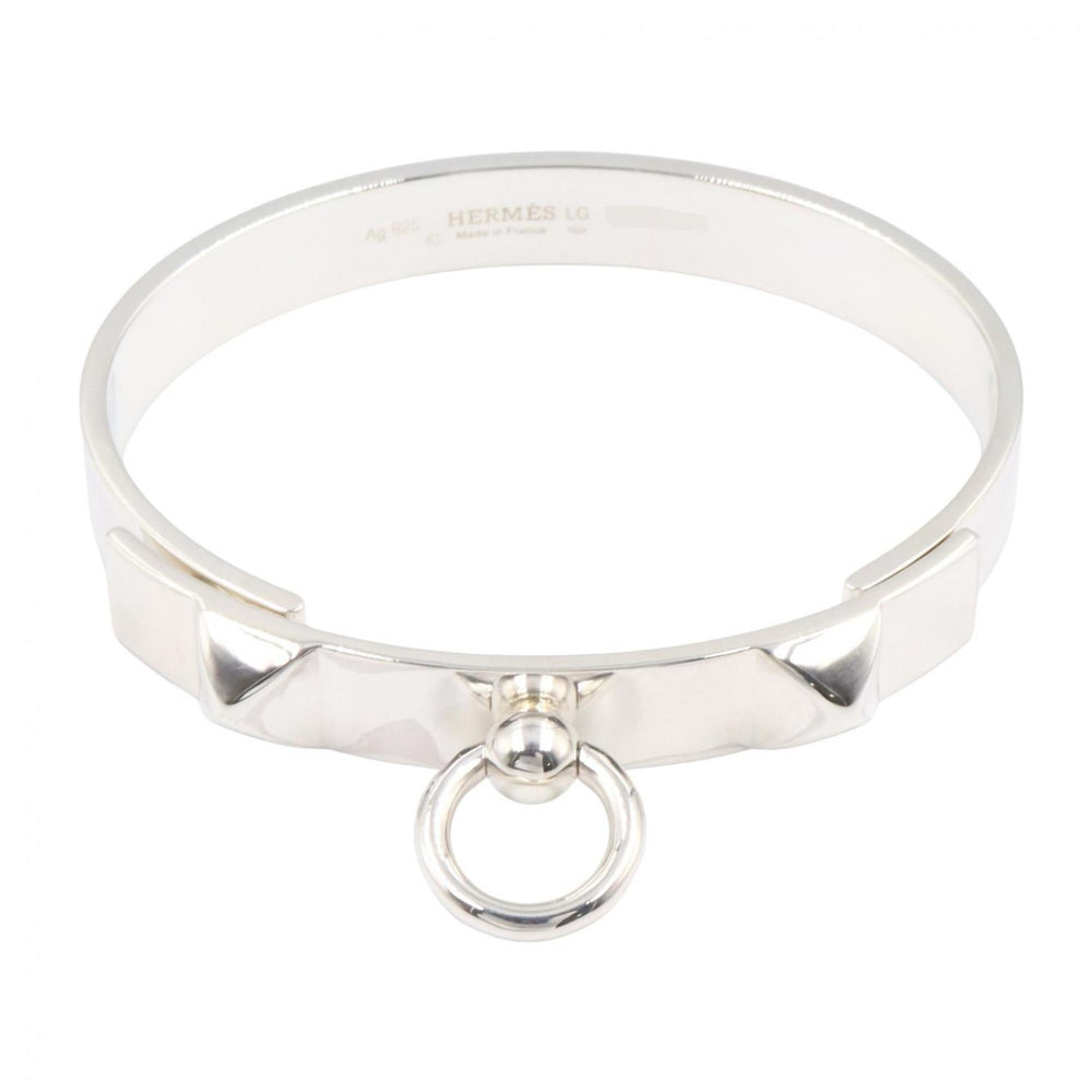 Hermes HERMES Corriendo Cyan Bracelet PM LG Bangle Accessory Silver 925 Women's Tone H115424B 00ST — Like New