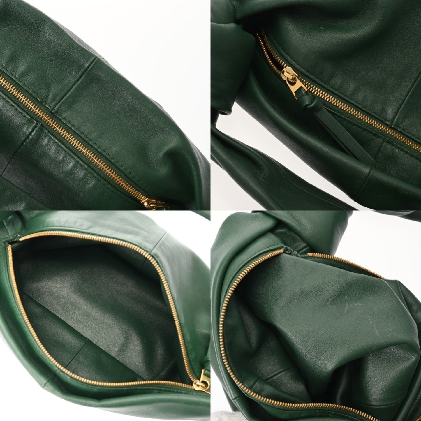 BOTTEGA VENETA Double Knot Green Women's Leather Handbag, A Rank, Pre-owned, Ginzo