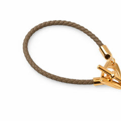 Hermes Bangle HERMES Grennan Leather Etoupe/Gold T2 Unused — New - Store Return