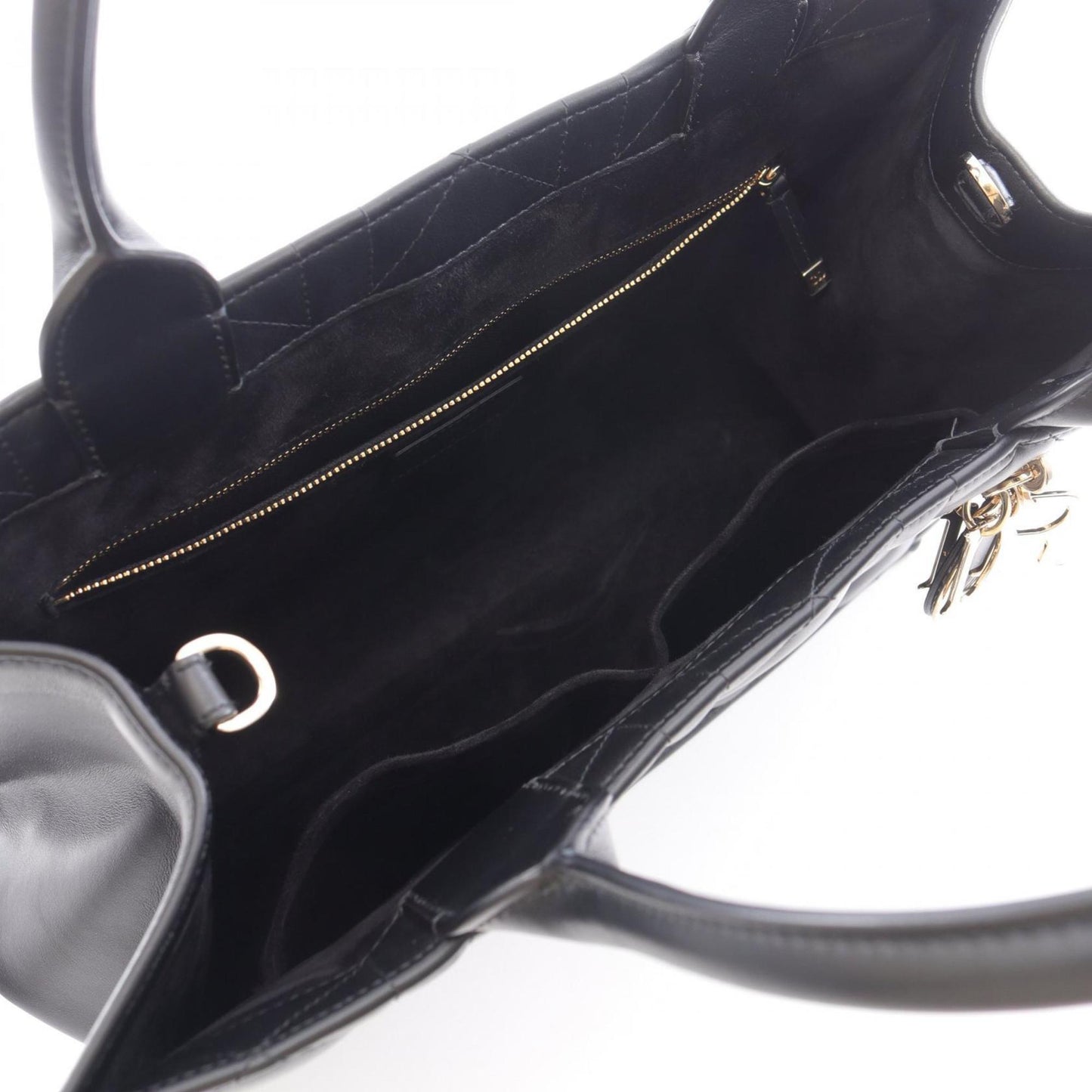 Christian Dior Dior BOOK TOTE Medium Micro Cannage Leather Tote Bag, Women's, Black, M13240WHP_M900