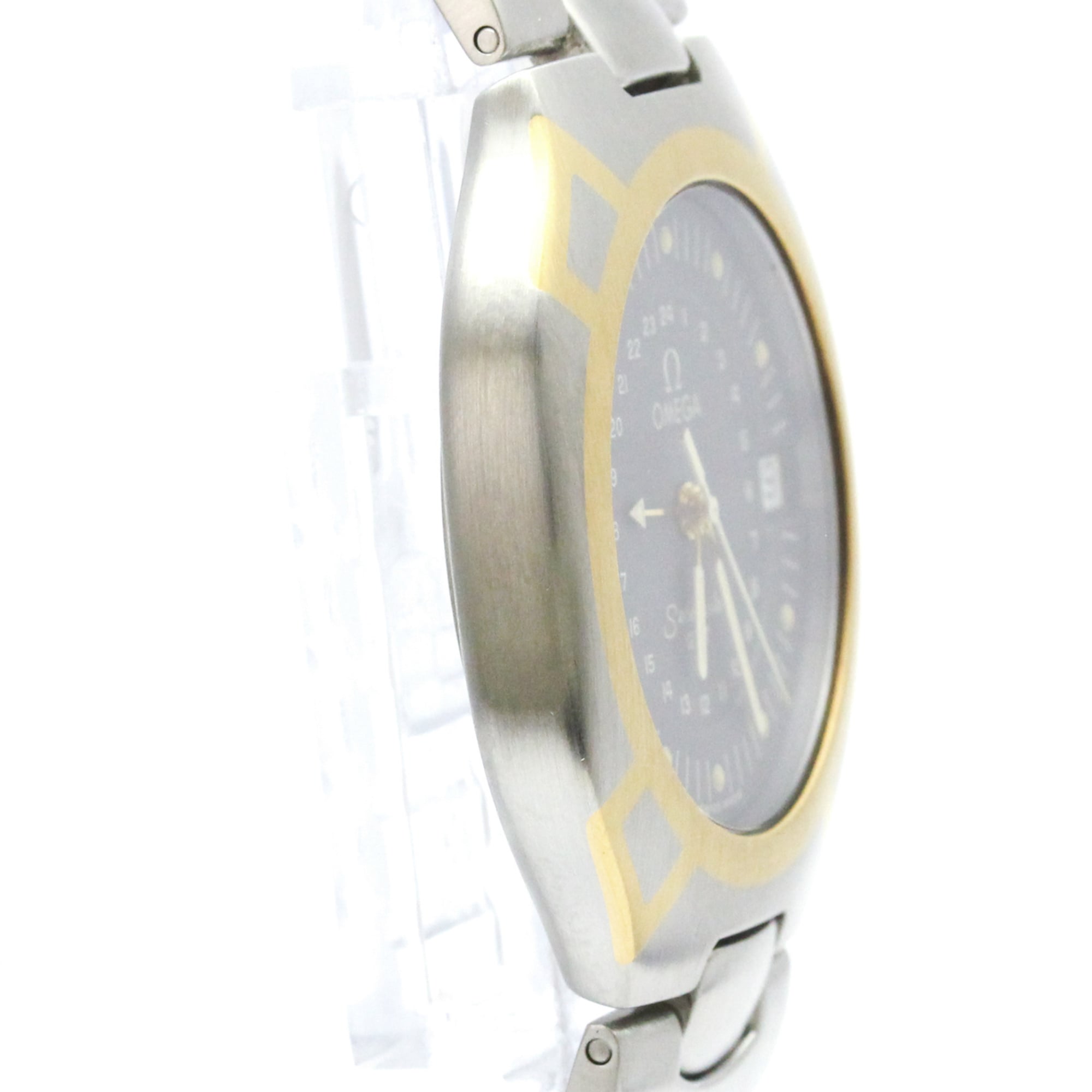 OMEGA Seamaster Polaris GMT 18K Gold Steel Mens Watch 396.1122 Polished — Very Good