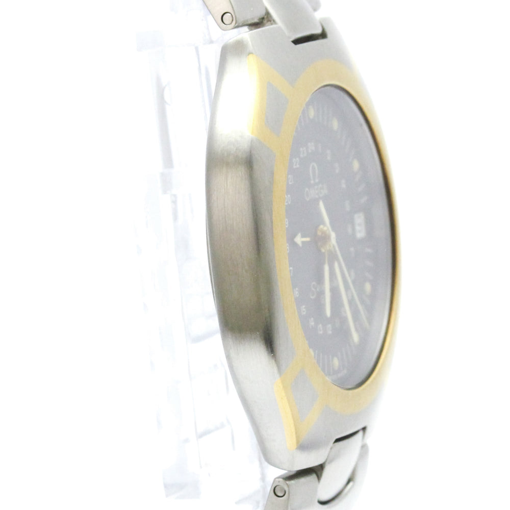 OMEGA Seamaster Polaris GMT 18K Gold Steel Mens Watch 396.1122 Polished — Very Good