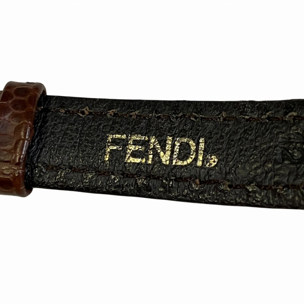 Fendi watch, total weight 21.8g, GP (gold plated) leather strap, quartz movement, beige dial, 400L — Good
