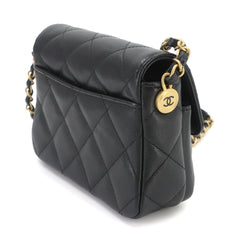 Chanel Matelasse Mini Flap Chain Shoulder Handbag, Caviar Leather, Black with Gold Hardware — New - Store Return