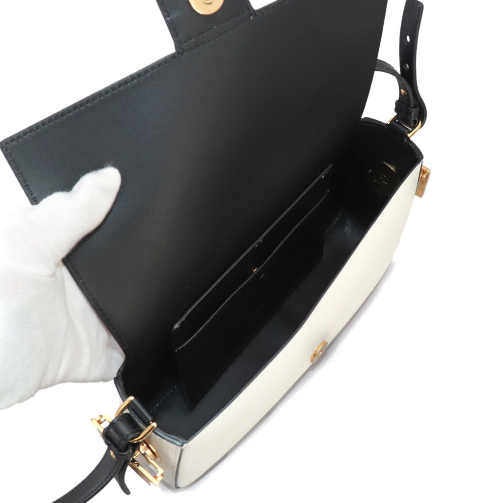 Fendi Bucket Twist 2-way Hand/Shoulder Handbag, Leather, White/Black, 8BR821, Gold Hardware — New - Store Return