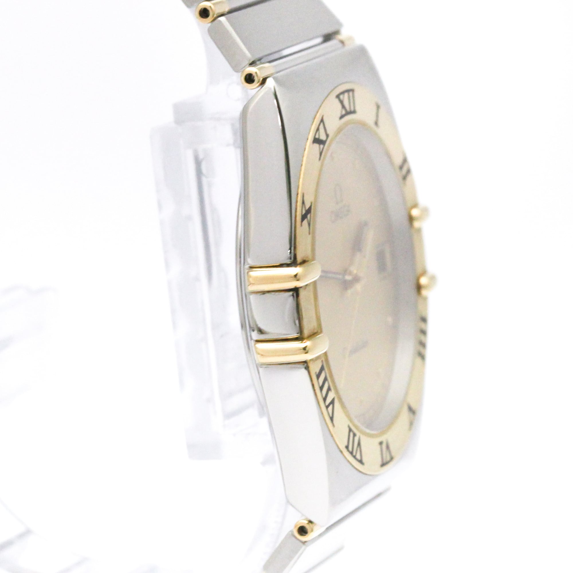 OMEGA Constellation 18K Gold Steel Quartz Mens Watch 396.1080 Polished — Very Good