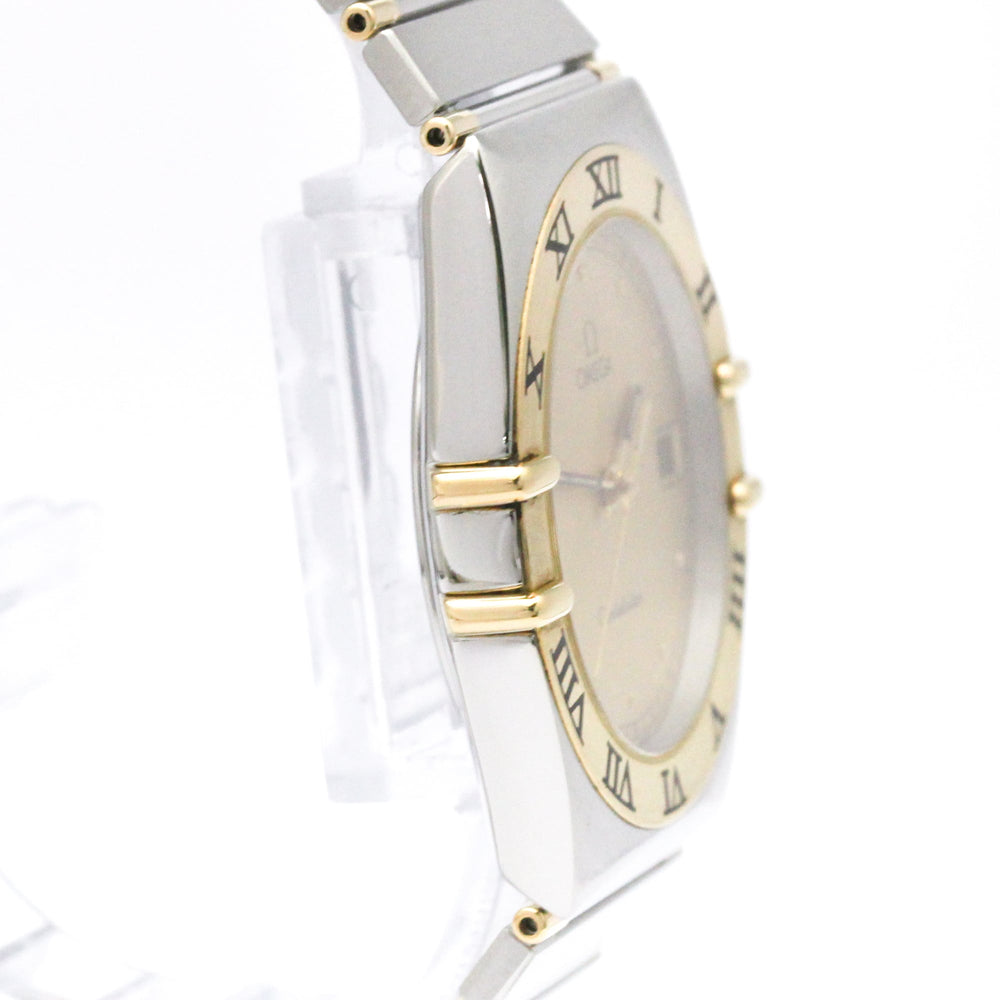 OMEGA Constellation 18K Gold Steel Quartz Mens Watch 396.1080 Polished — Very Good