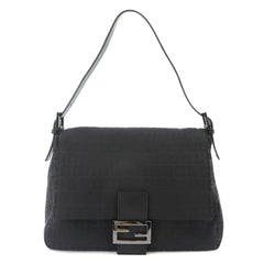 Fendi Zucchino Mamma Baguette Shoulder Handbag, Canvas, Black, 8BR001, Gunmetal Hardware — Like New