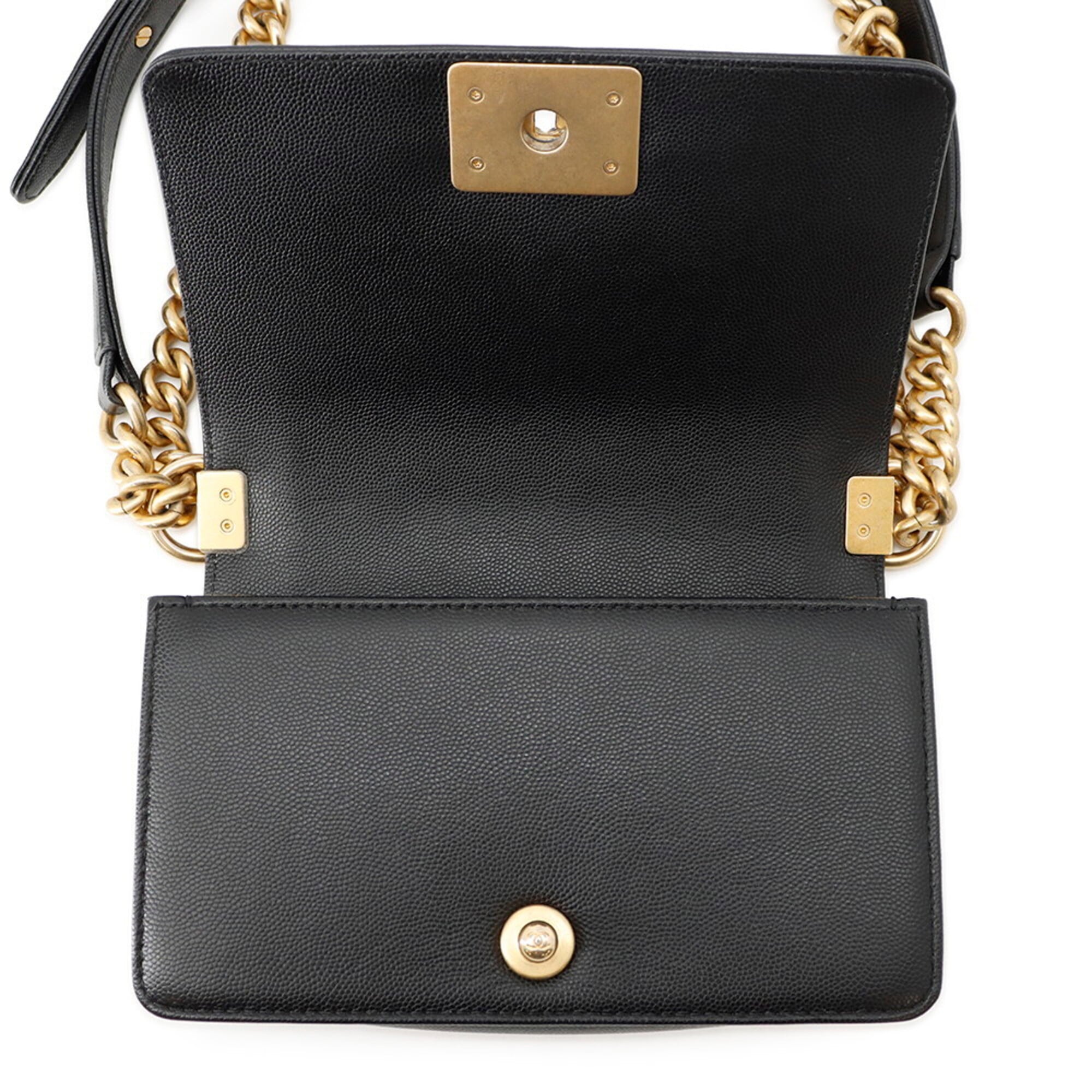 Chanel Chain Shoulder Bag Boy Small Matelassé Coco Mark A67085 BOY CHANEL Handbag Black Women's — Like New