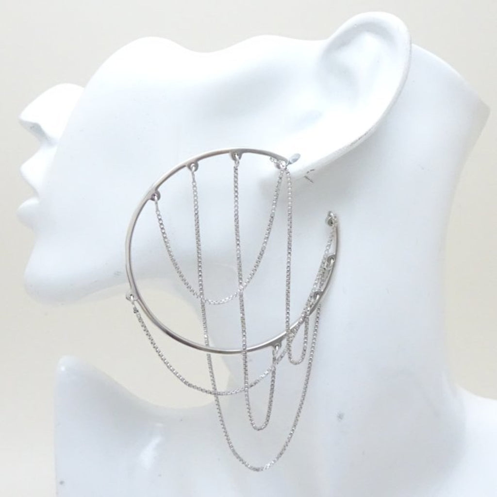 Christian Dior hoop chain earrings in 925 silver (292968)