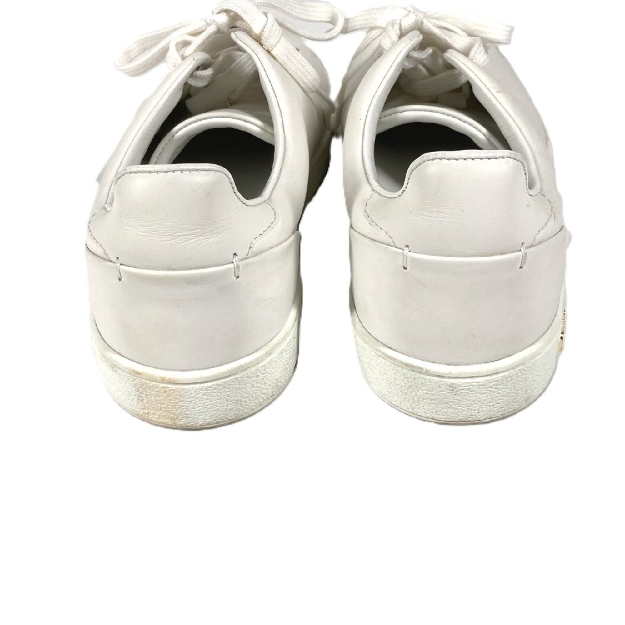 LOUIS VUITTON 1A2XOM Monogram Front Row Line Sneakers, Leather, Lace-Up, Women's, White