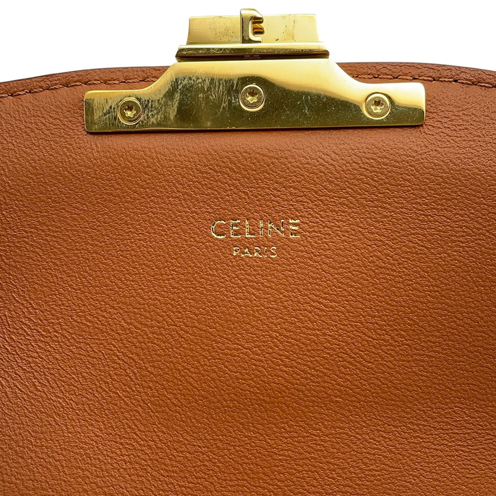 Celine Shoulder Bag Teen Triomphe Canvas Leather 188882 CELINE Handbag — Like New