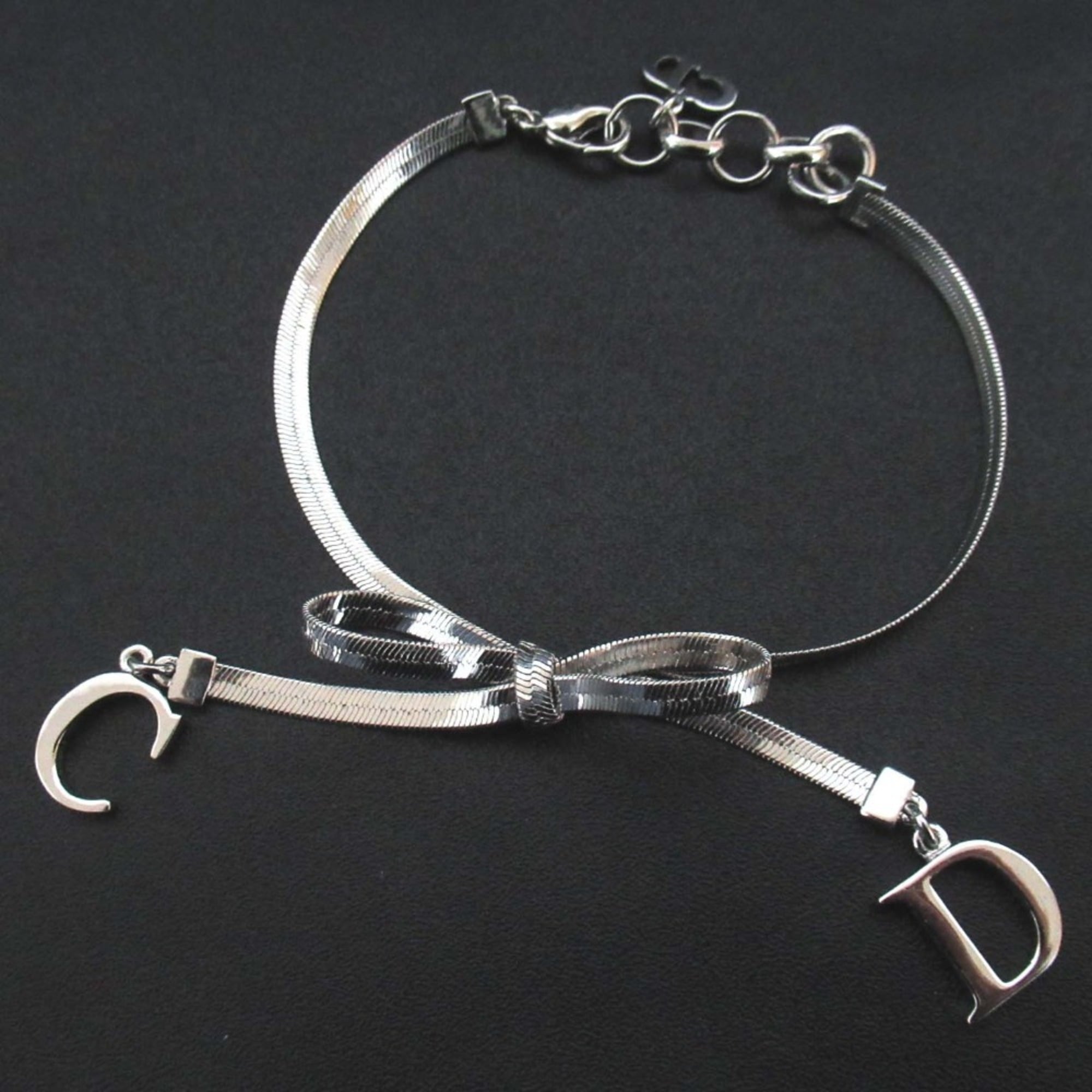 Christian Dior CD logo ribbon bracelet in silver for women